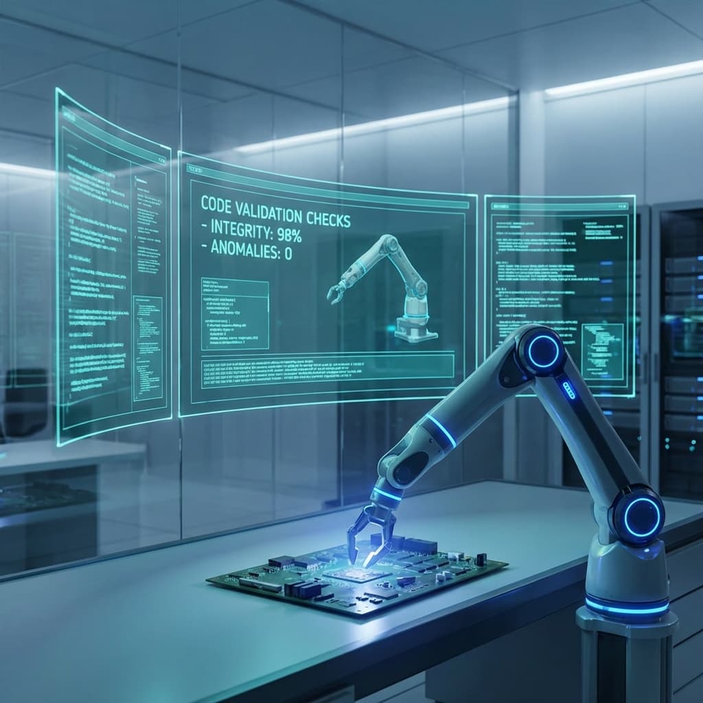 Automated QA robot arm in lab